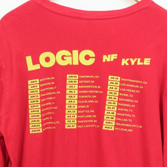 Logic Shirt Mens Red Bobby Tarantino vs Everybody 2018 Tour Tee - Picture 10 of 11